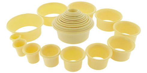 Conjunto de 12 suportes em baquelite para movimentos quartz