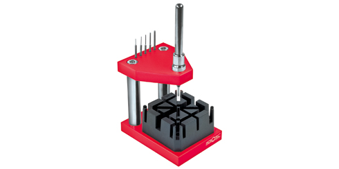 Prensa Horotec para colocar e remover pinos de braceletes