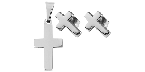 Conjunto Pendente e Brincos Cruz Akzent