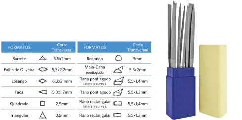 Conjunto de 12 limatões - Grão 2 (médio)
