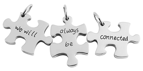 Conjunto de 3 pendentes puzzle Akzent