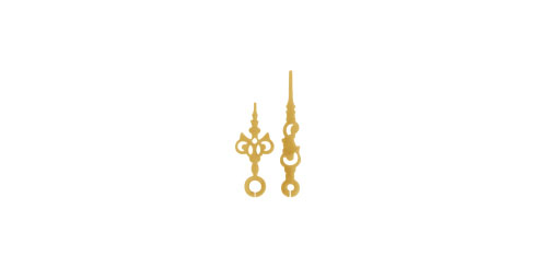 Par de ponteiros em latão dourado para mini movimentos quartz
