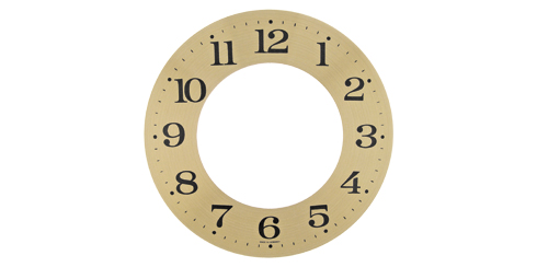 Mostrador em alumínio dourado com números árabes - 155 mm
