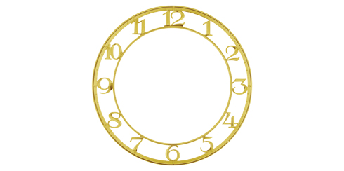 Mostrador em latão dourado com números árabes - 185 mm