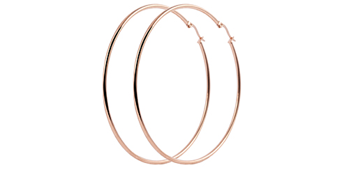 Brincos argolas Akzent em aço - 70 mm - rosé