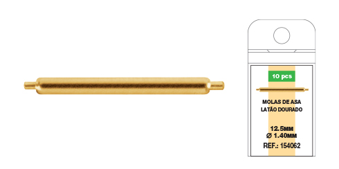 Mola de asa em latão dourado - 1.40 mm x 12.5 mm