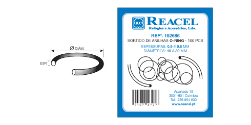 Sortido anilhas o-ring para tampas - 100 peças