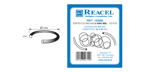 Sortido anilhas o-ring XXL para tampas - 100 peças