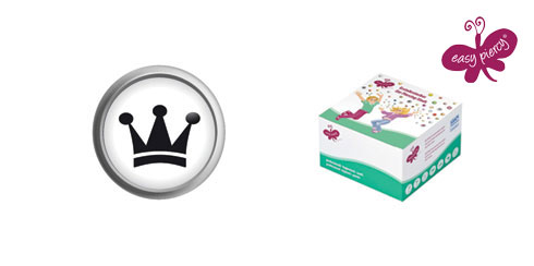 Brincos botão - coroa preta Easy Piercy