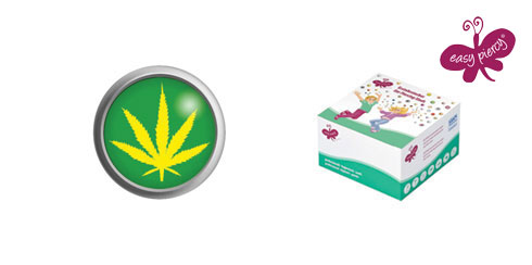 Brincos botão - folha de cânhamo Easy Piercy