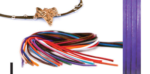 Cordão de cabedal lilás - 2mm x 1m