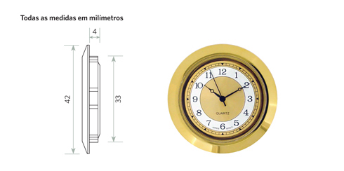 Relógio para embutir económico - 42 mm