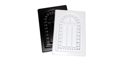 Tabuleiro branco para medir colares e sortir contas - 220 x 330 mm