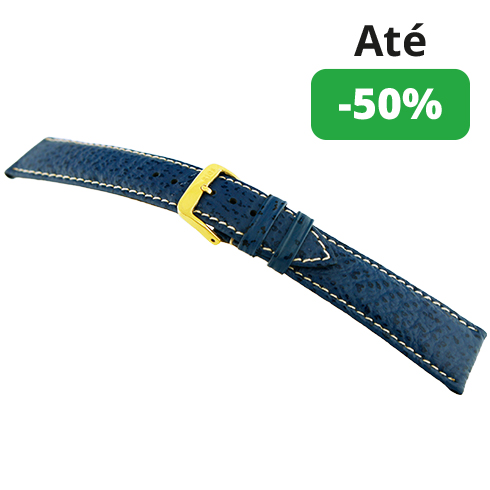Bracelete Tubarão genuíno - Azul royal - 20 mm Rios