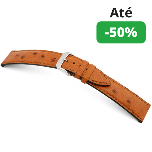Bracelete Avestruz genuína - Castanho claro Rios