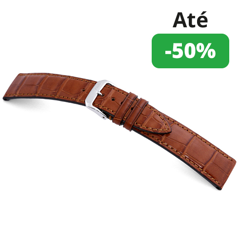 Bracelete Jacaré genuíno - Castanho claro Rios