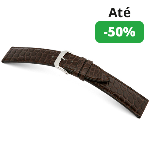 Bracelete Flanco de jacaré genuíno – Castanho Rios