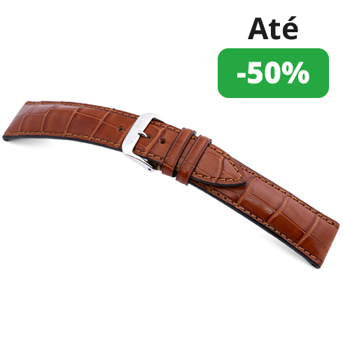Bracelete Jacaré genuíno - Castanho claro Rios