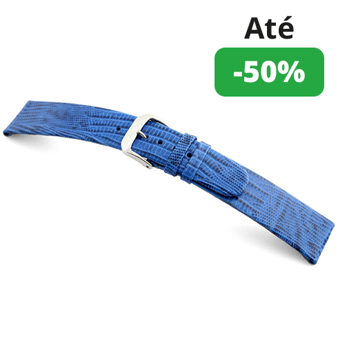 Bracelete Calfe - Lagarto Teju - Azul royal Rios