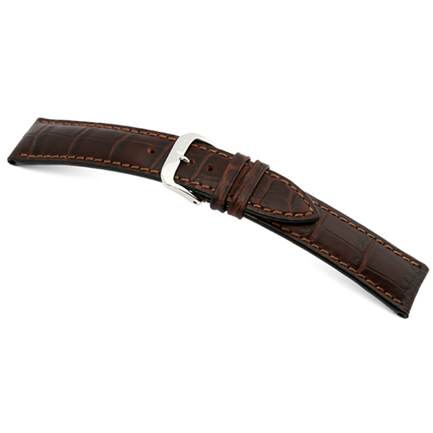 Bracelete calfe - Crocodilo do Louisiana - Castanho Rios