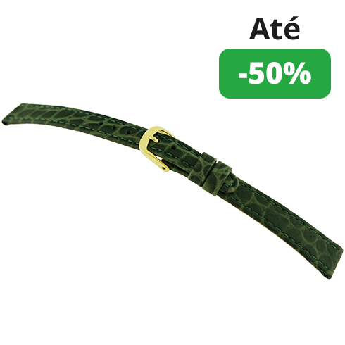 Bracelete calfe - Crocodilo do Louisiana - Verde Rios