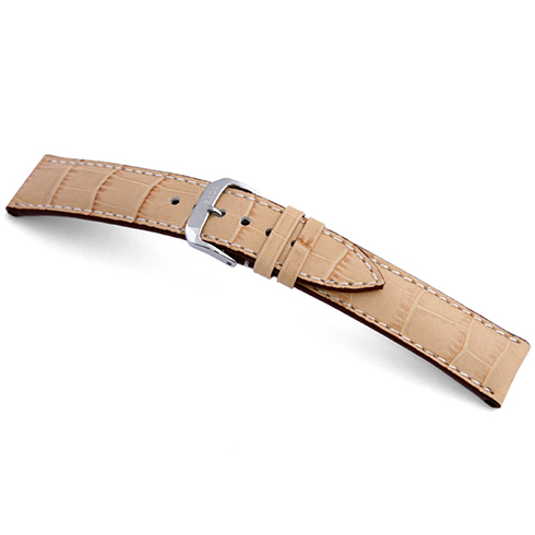 Bracelete calfe - Crocodilo do Louisiana - Bege Rios