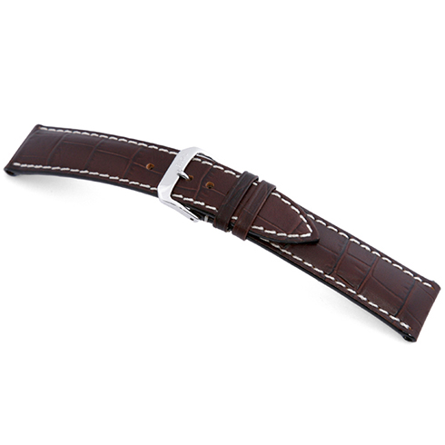 Bracelete calfe - Crocodilo do Louisiana - Castanho Rios