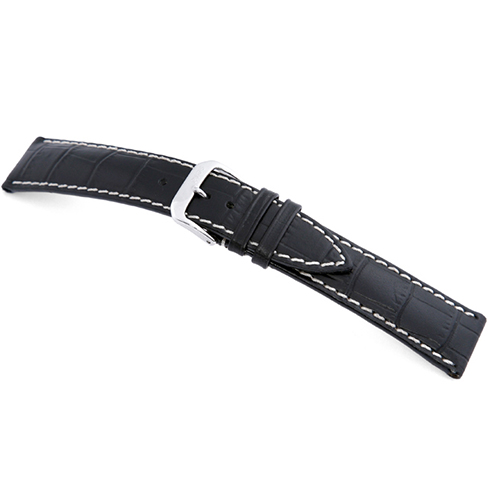 Bracelete calfe - Crocodilo do Louisiana - Preto Rios