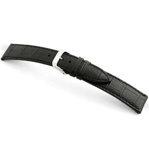 Bracelete calfe - Crocodilo do Louisiana - Preto Rios