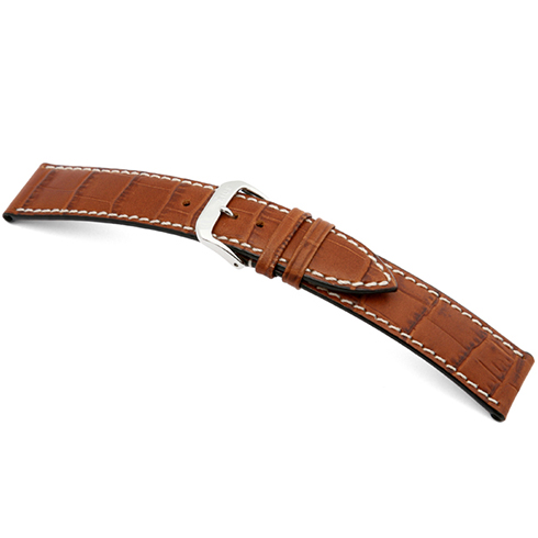 Bracelete calfe - Crocodilo do Louisiana - Castanho claro Rios