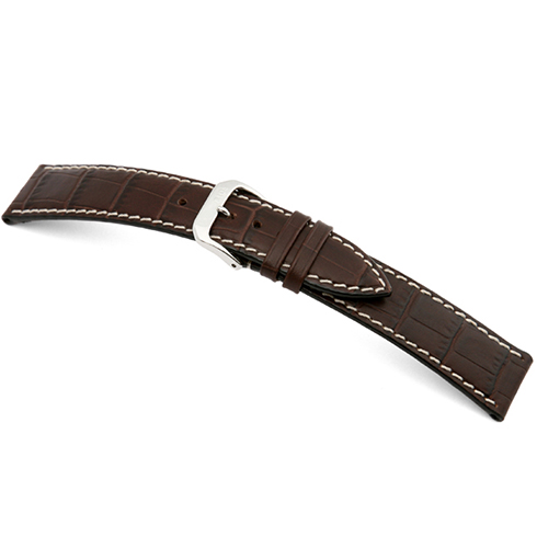 Bracelete calfe - Crocodilo do Louisiana - Castanho Rios
