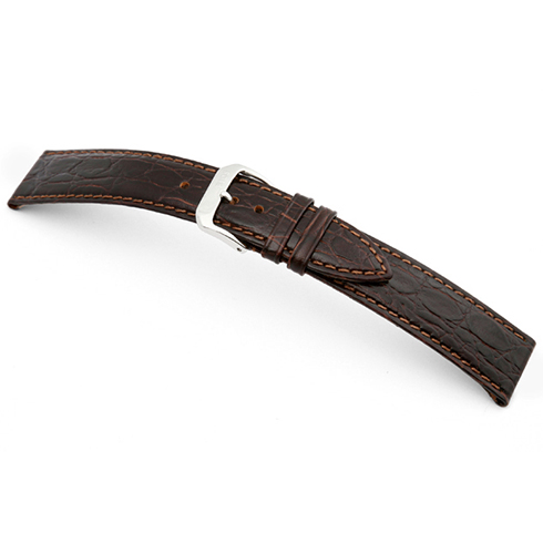 Bracelete calfe - Crocodilo - Castanho Rios