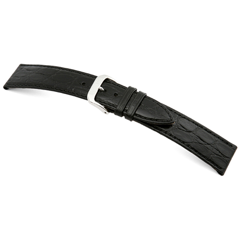 Bracelete calfe - Crocodilo - Preto Rios