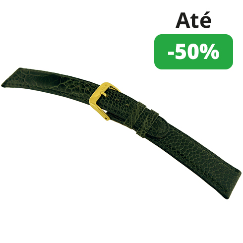 Bracelete Avestruz Genuína - Verde Rios