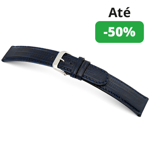 Bracelete Lagarto Teju Genuíno - Azul marinho Rios