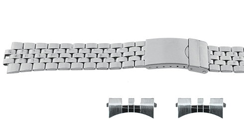 Bracelete - 20 mm - terminal curvo - fecho de segurança Cromo Reacel