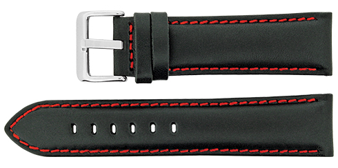 Bracelete Calfe - Preto - costura a vermelho Reacel