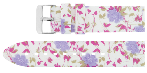 Bracelete - Branco flores lilás  Reacel