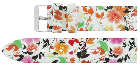 Bracelete - Branco flores rosa  Reacel