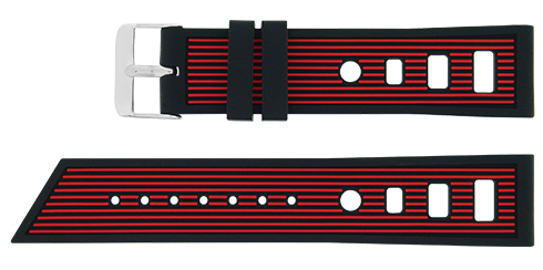 Bracelete - Preto e vermelho - 22 mm Reacel