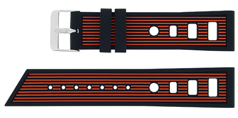Bracelete - Preto e laranja - 22 mm Reacel