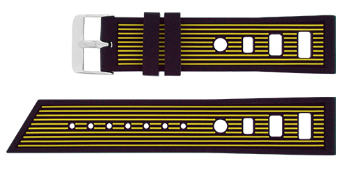 Bracelete - Preto e amarelo - 22 mm Reacel