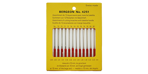 Jogo de 12 escareadores Bergeon - 0.33 a 0.69 mm