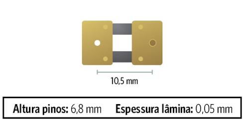 Suspensão de pêndula com pino - 6,8 mm - 0,05 mm