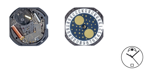 Movimento Seiko VX38(6) - Fase lunar