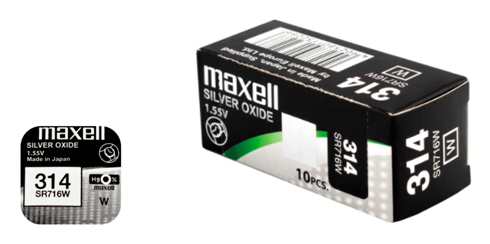 Pilha maxell 314 / SR716W  - 1.55V Botão óxido de prata