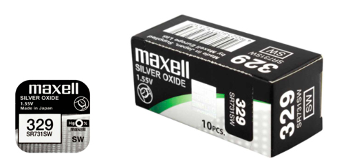 Pilha maxell 329 / SR731SW  - 1.55V Botão óxido de prata