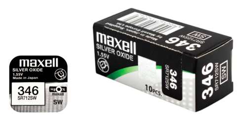 Pilha maxell 346 / SR712SW  - 1.55V Botão óxido de prata