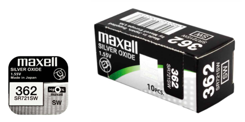 Pilha maxell 362 / SR721SW  - 1.55V Botão óxido de prata