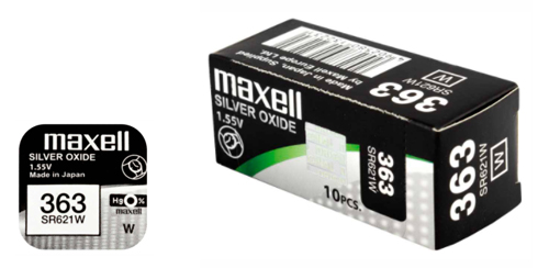 Pilha maxell 363 / SR621W  - 1.55V Botão óxido de prata